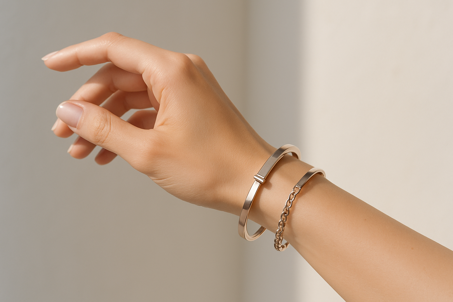 Delicate gold-plated artificial chain bracelet featuring a small, engraved star charm for everyday wear