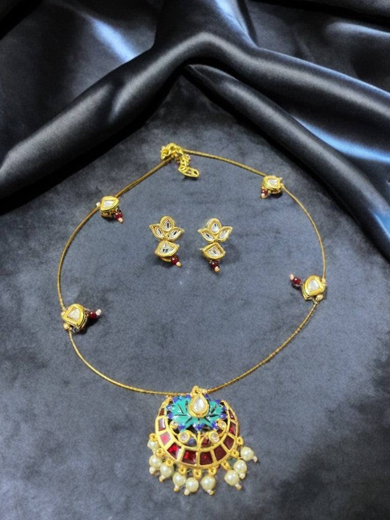 Invisible Chain Kundan Necklace