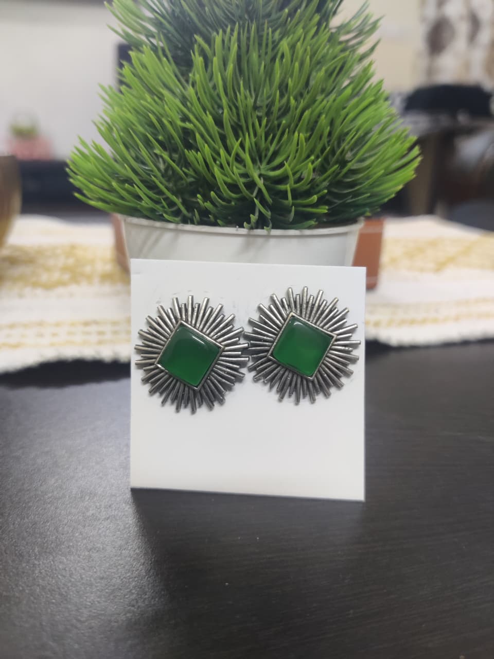 Monalisa Stone oxidized Earrings