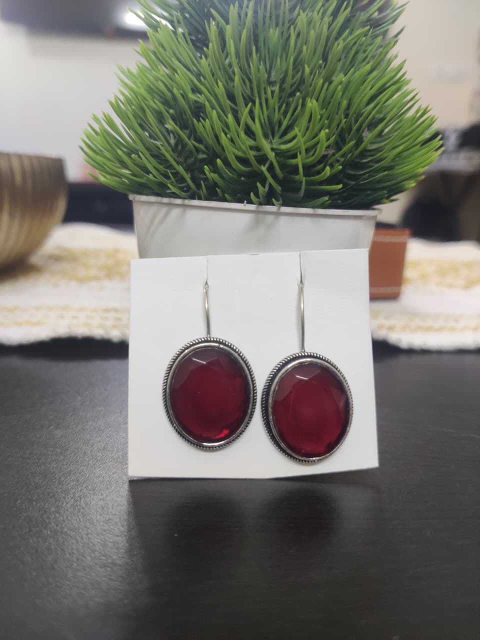 Oxidized Oval Shape Dangler