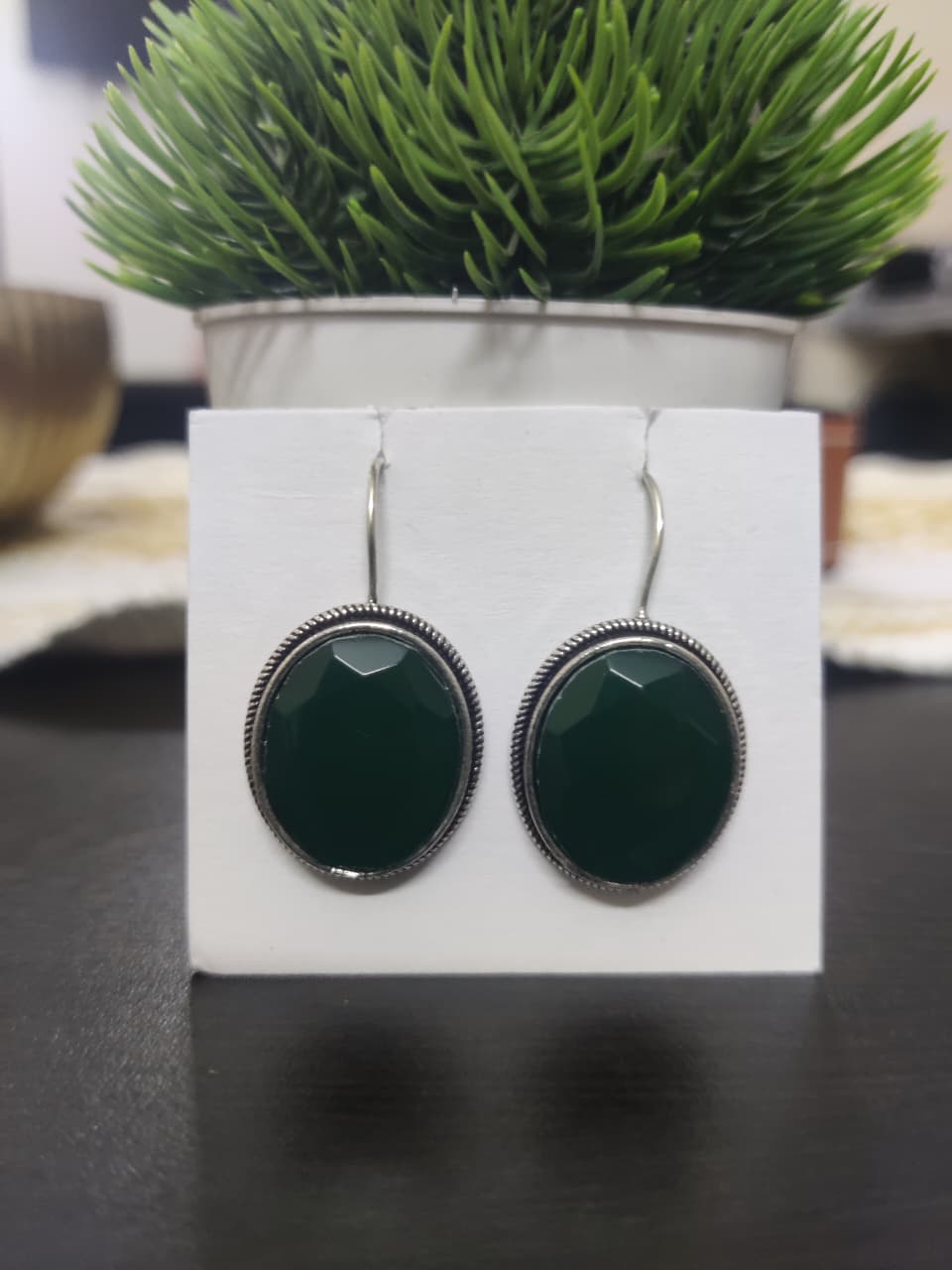 Oxidized Oval Shape Dangler