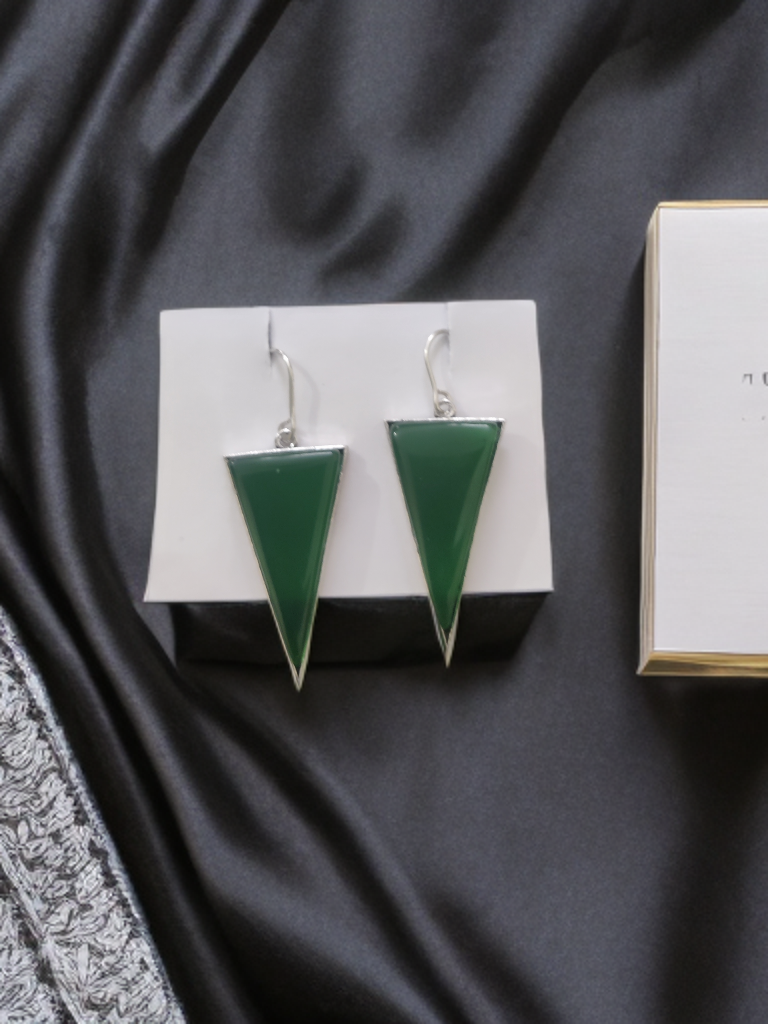 Monalisa Stone Triangle Dangler Earrings