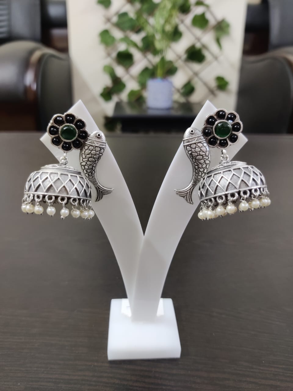 Silver Replica Fish Jhumka