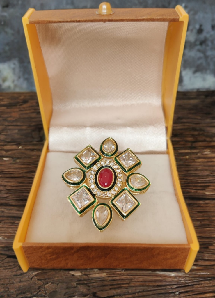 Moissanite Kundan Ring