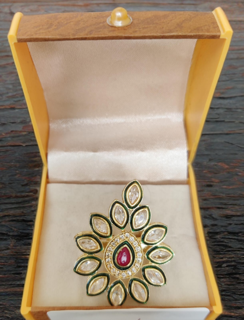 Moissanite Kundan Ring