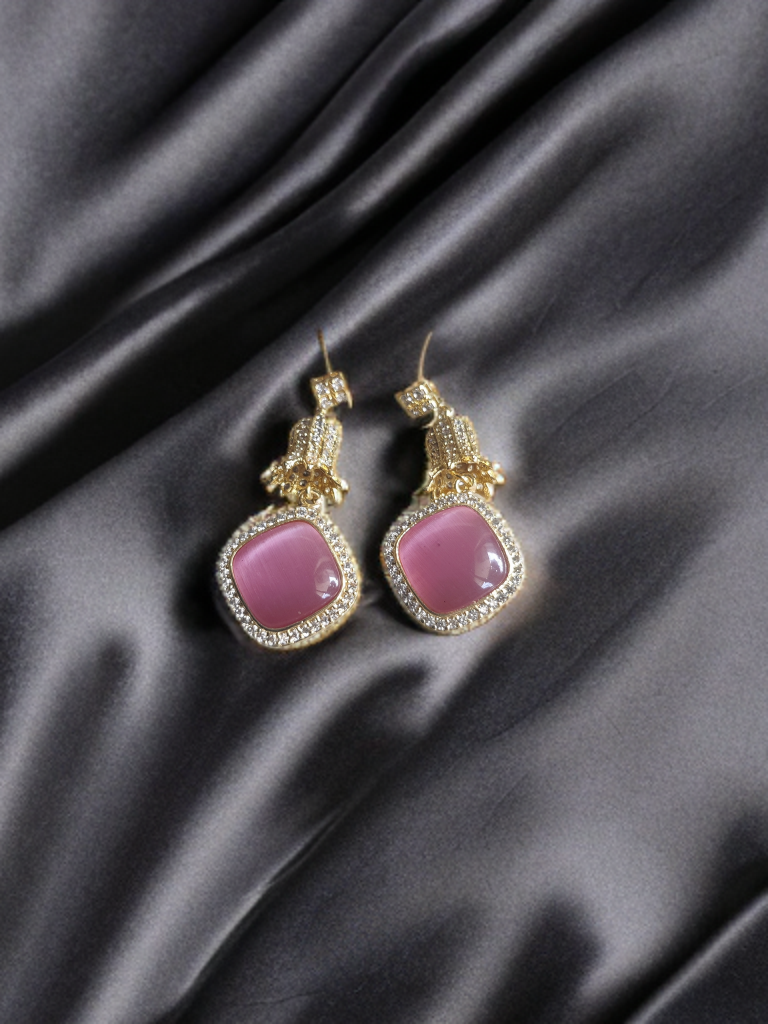 AD with monalisa stone earrings