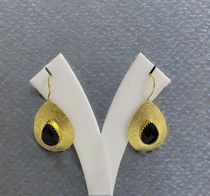 Gold toned Drop shape dangler earrings